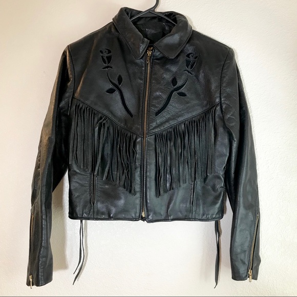 protech apparel Jackets & Blazers - Protech genuine leather fringe jacket vintage